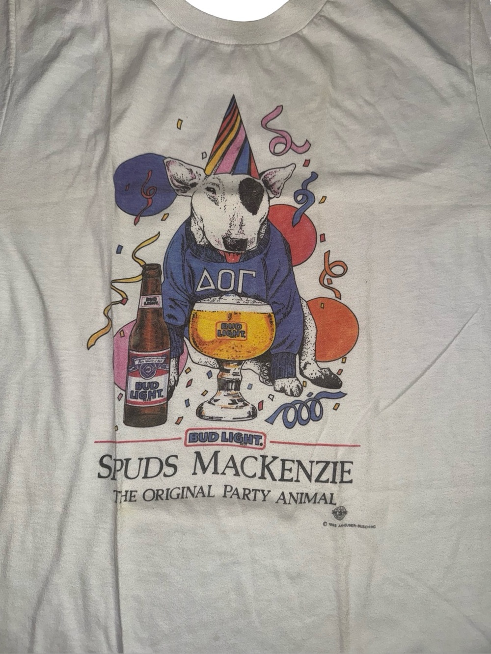 Vintage 1985 Bud Light Spuds MacKenzie Party Animal T-Shirt Single Stitch 80s